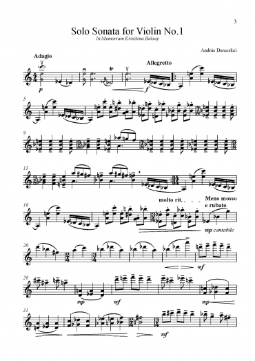 Solo Sonata for Violin No.1